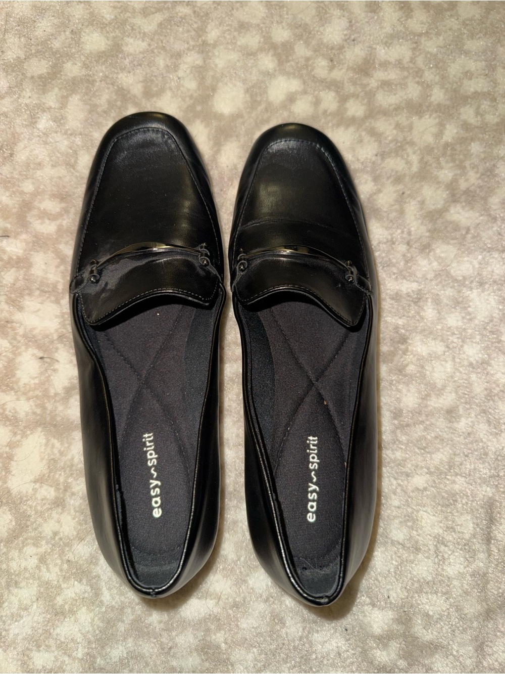 Easy Spirit Black Leather Slip-On Loafers for Women